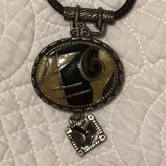 Unique Corded Necklace with Pendant - Picture 2 of 2